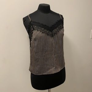 Dynamite Lace Trim Striped Cami